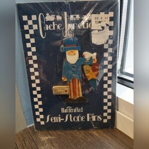 Cache Junction Handcrafted Semi-Stone Pin Uncle Sam Americana